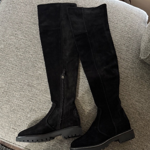 NWOT Tory Burch Black Suede Over-the-Knee Boots SZ 6 - Picture 1 of 9